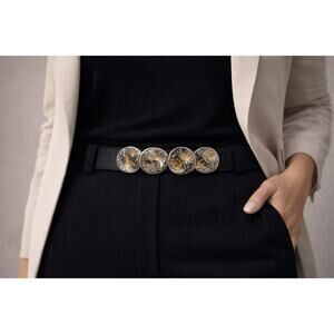 Jeanne Boucher Vintage 1982 Statement Belt Silver 80s